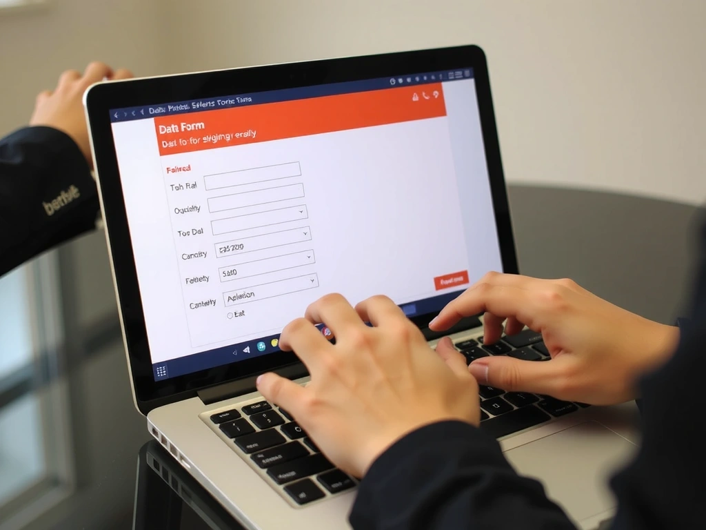 Formular auf einem Bildschirm ausfüllen